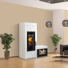 Изразцовая печь-камин Hein Dolo 1 со скамейкой